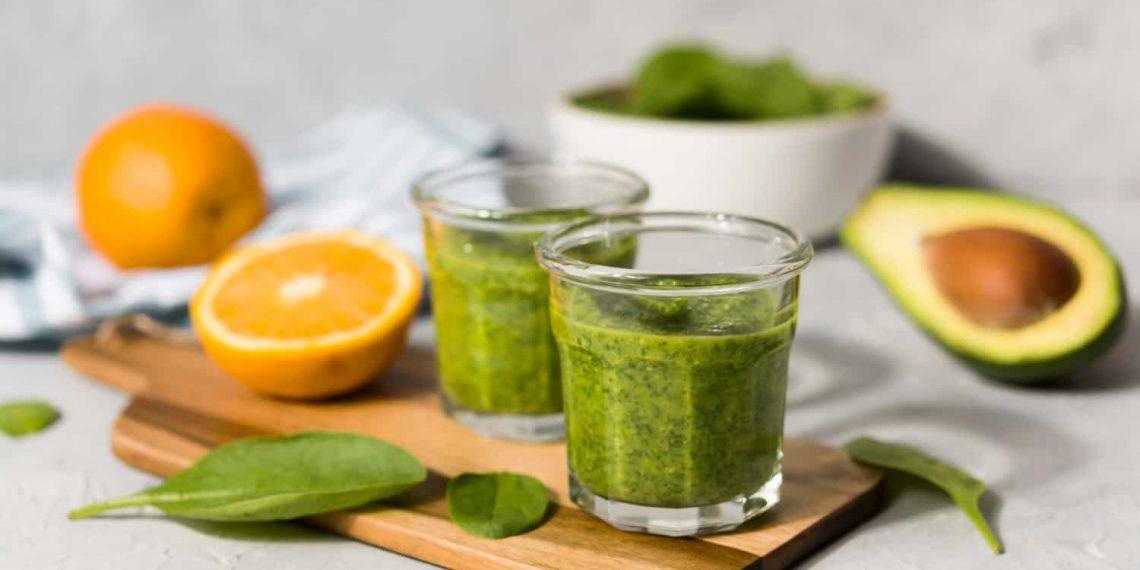 glass of daily greens powder for immune support