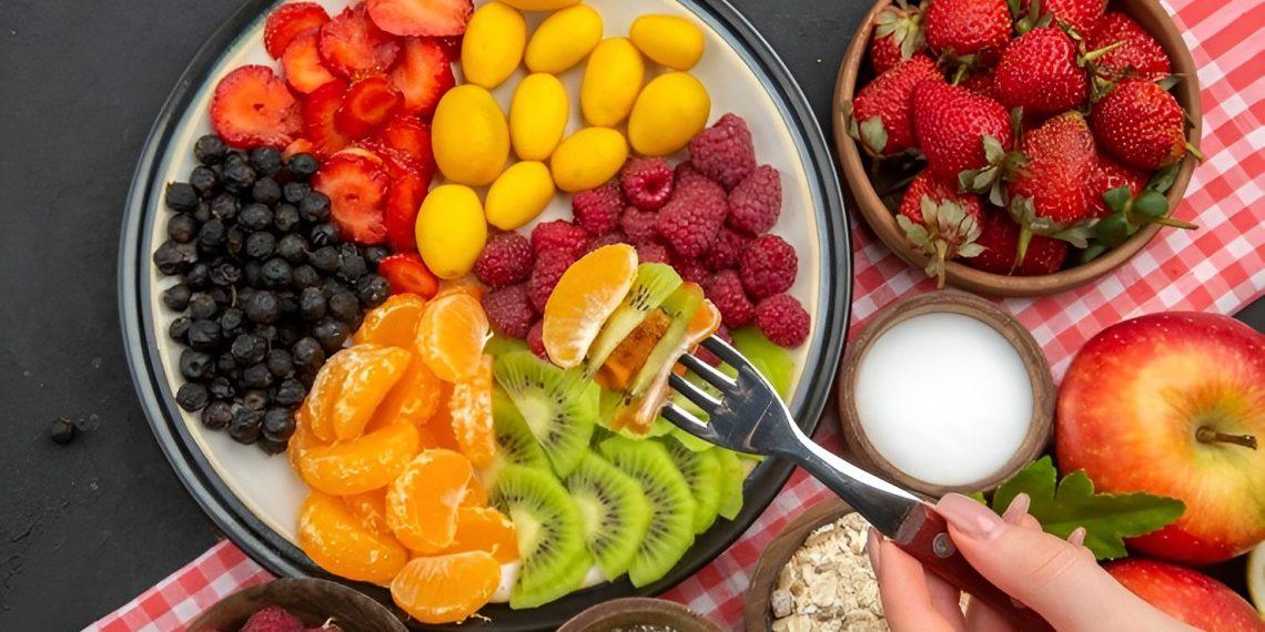 A colorful bowl of functional foods including berries, nuts, and leafy greens that support energy, focus, and longevity