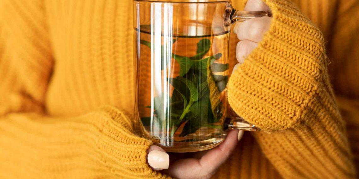 herbal teas for chronic stress in a calming teacup setting