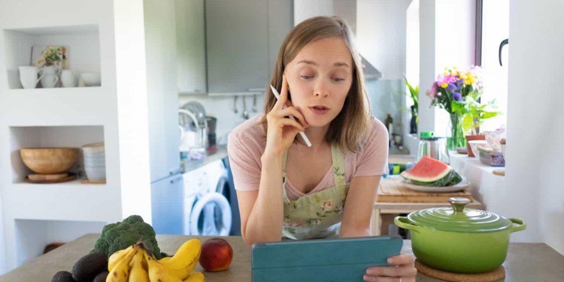 woman reading about personalized nutrition and gut health