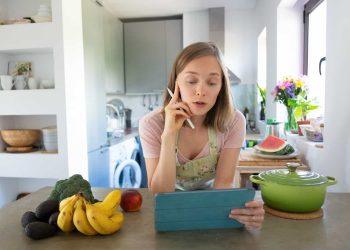 woman reading about personalized nutrition and gut health