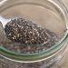 Close-up of chia seeds, a superfood known for health benefits like digestion and heart support
