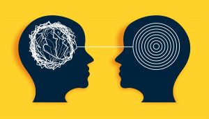 illustration comparing left brain vs right brain functions