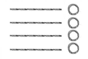 Four horizontal lines with hand-drawn circles on the right.
