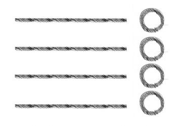 Four horizontal lines with hand-drawn circles on the right.