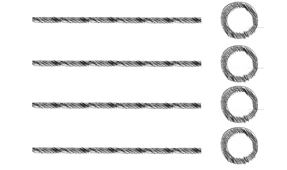 Four horizontal lines with hand-drawn circles on the right.