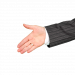 Hand extended for a handshake in business attire