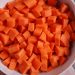 Diced carrots in a bowl, perfect for recipes and healthy snacking.