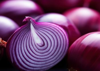 Sliced red onion with visible layers.