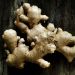 Ginger root on rustic wooden surface.