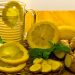 Refreshing lemon ginger tea with fresh slices and mint.