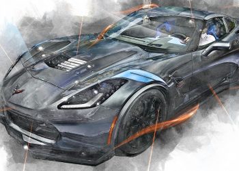 Fast sports car illustration showcasing sleek design.