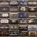 Vintage cassette tapes organized in rows, showcasing various brands and styles.