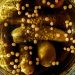Pickles and mustard seeds in brine jar.