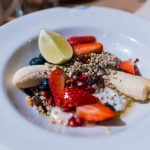 plate of fruits Greek yogurt