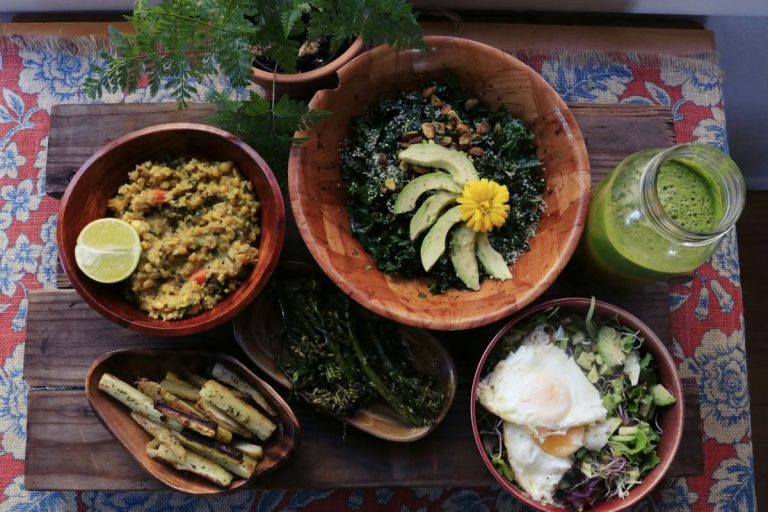 assorted foods on bowls ayurvedic