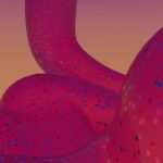 A computer generated image of a pink object