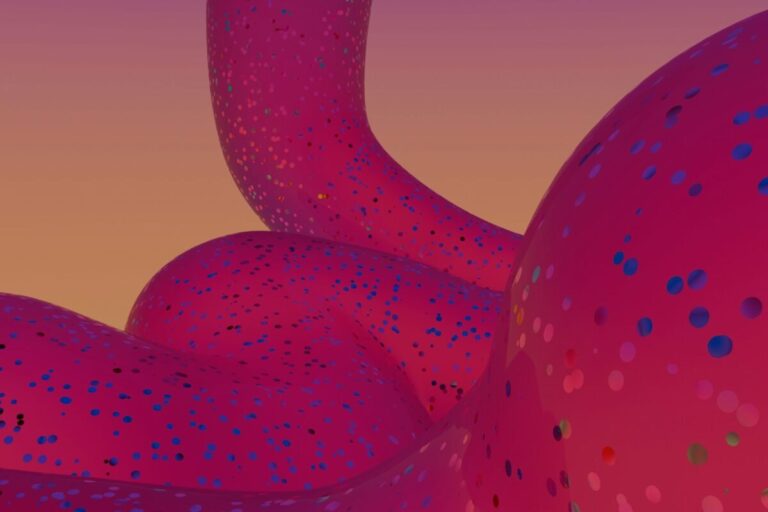 A computer generated image of a pink object