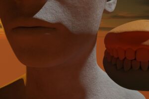 Close up of a person's mouth and teeth